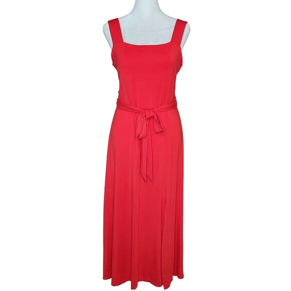 Sugarlips Mariana Jersey Knit Midi Dress Red Sleeveless Women's Medium NWT - Picture 2 of 12